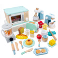 Houten Speelkeuken Set met Broodrooster en Magnetron voor Kinderen
