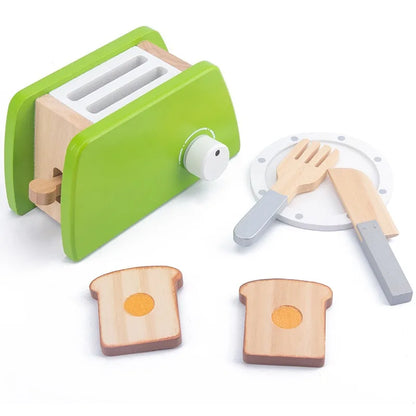 Houten Speelkeuken Set met Broodrooster en Magnetron voor Kinderen