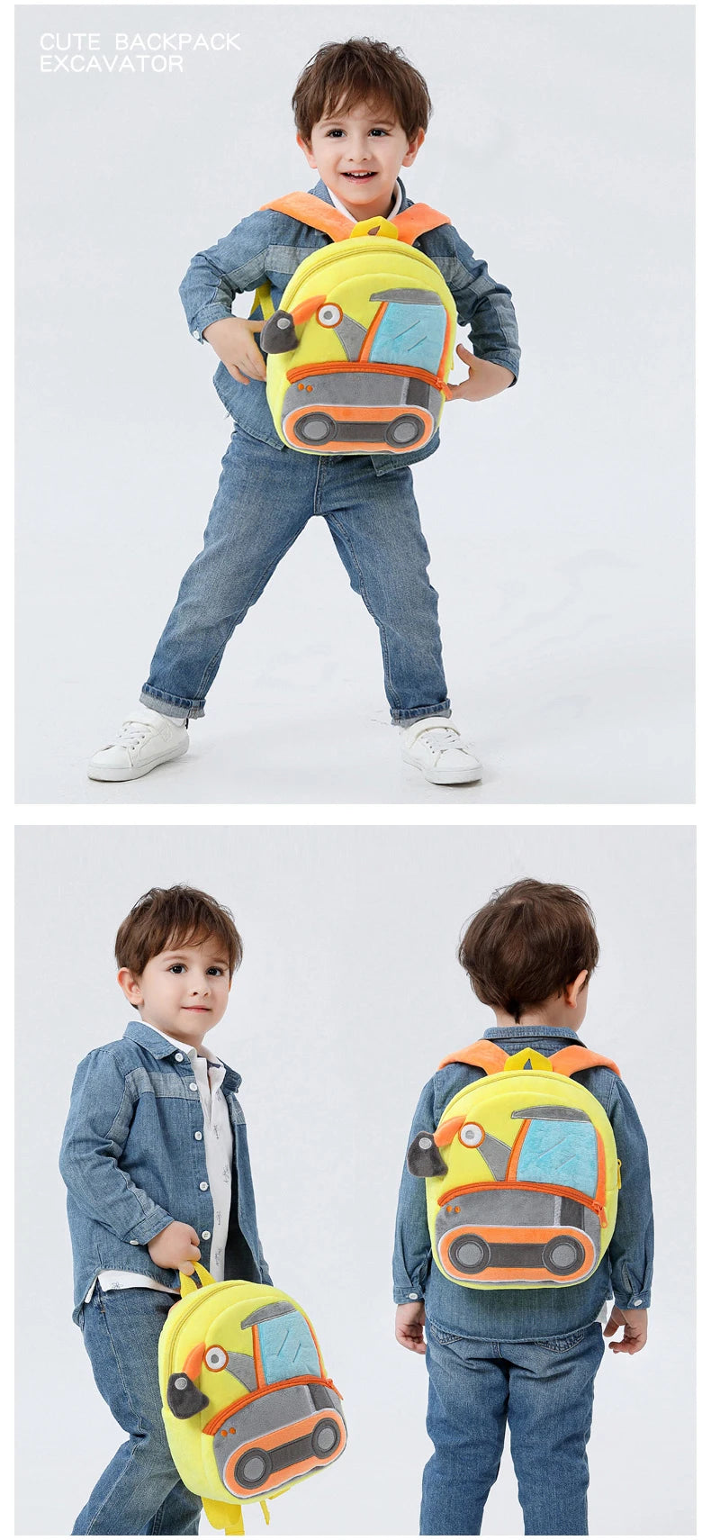 Pluche Kinderrugzak Graafmachine – 1-3 Jaar