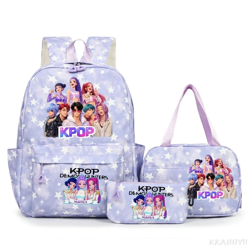 KPop Demon Hunters Schooltas met Lunchtas – Kleurrijk