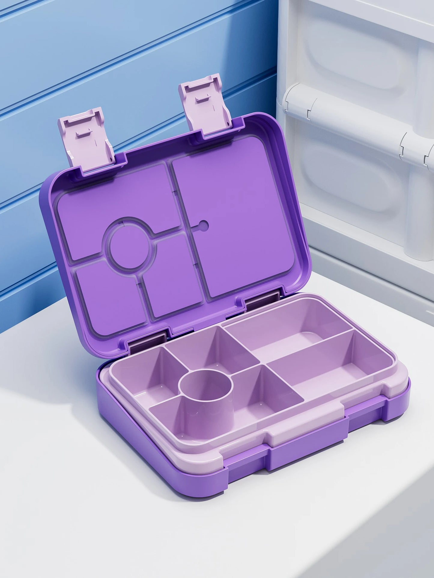 Lekdichte Lunchbox met Vakken - Magnetronbestendig met Kerstprint