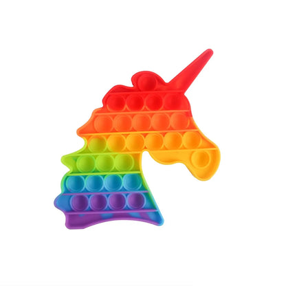 Regenboog Dinosaurus Pop-It Fidget Speeltje voor Stressvermindering