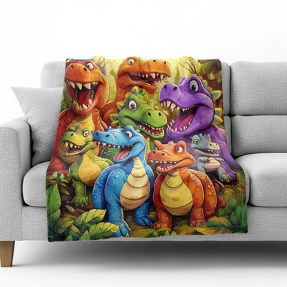 Flanellen Deken met Dinosaurusprint voor Kinderen en Woonkamer