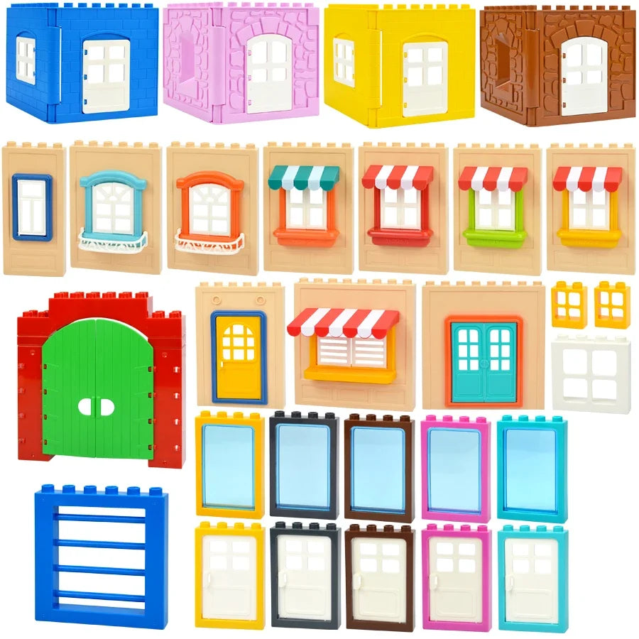Huis onderdelen set voor grote bouwstenen – Compatibel met Duplo®