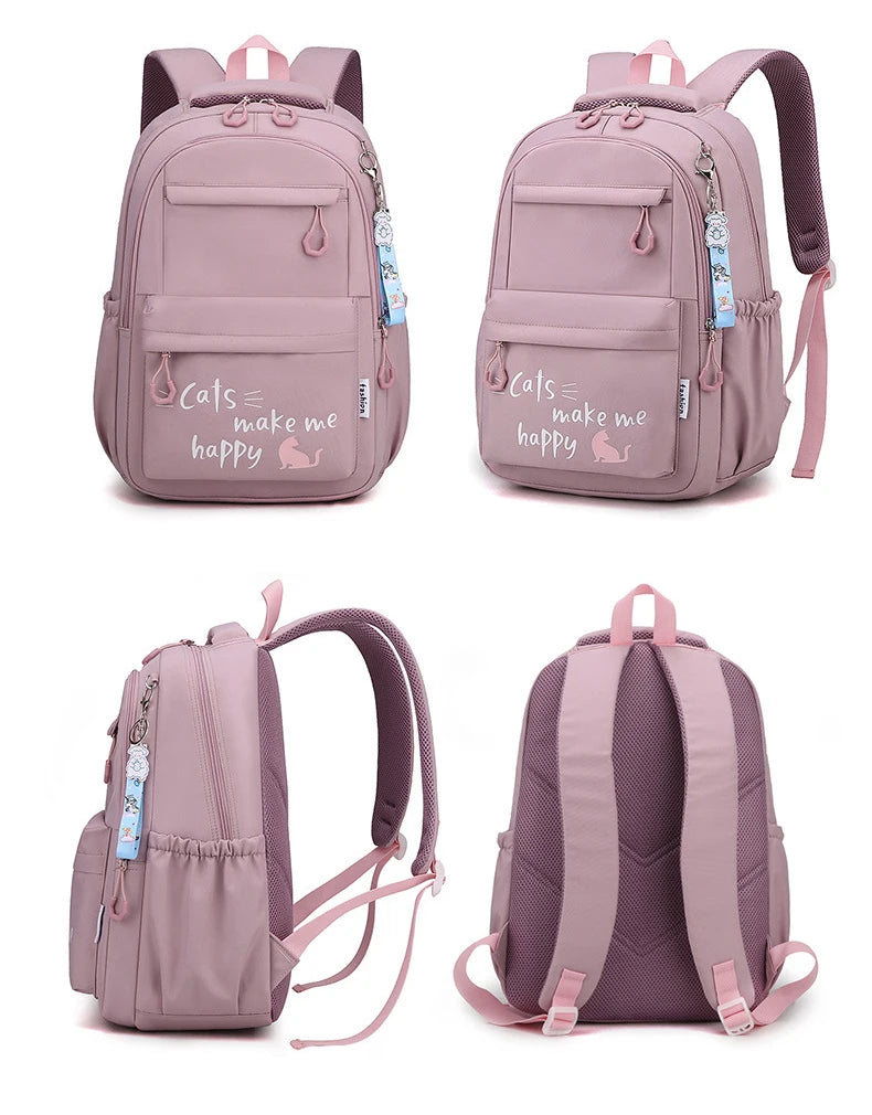 Roze Schooltas Rugzak voor Meisjes en Tieners