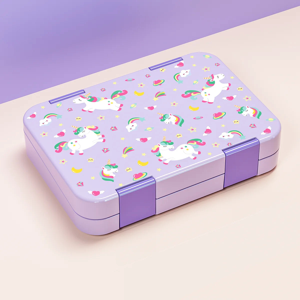Lekdichte Lunchbox met Vakken - Magnetronbestendig met Kerstprint