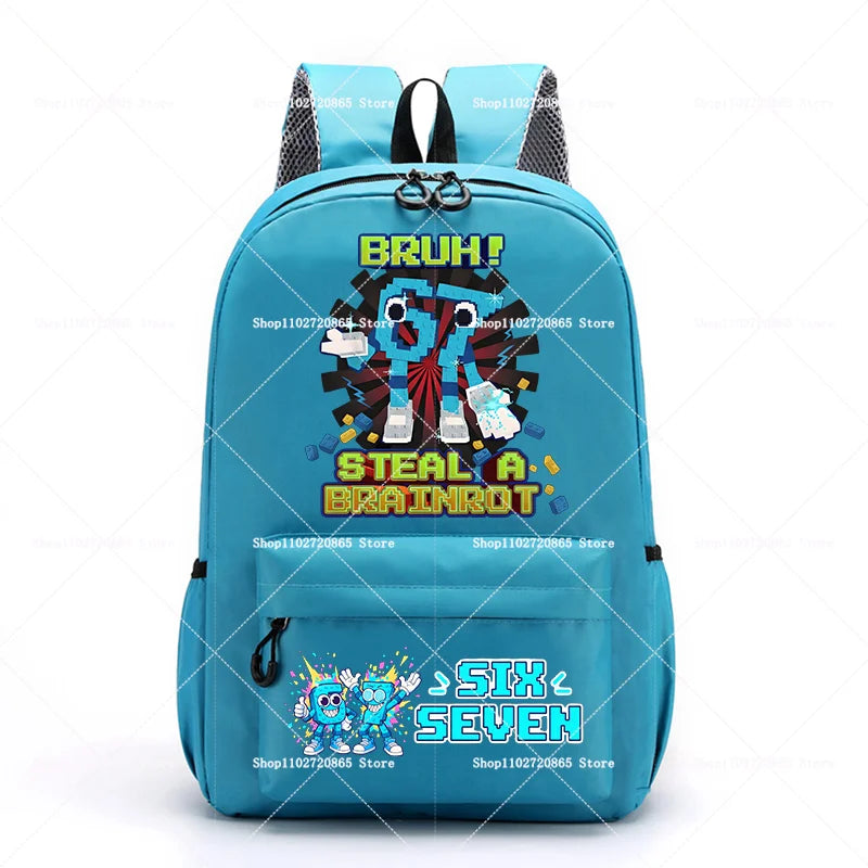 Ruime Schoolrugzak met Cartoon Print en Laptopvak | 14+ jaar