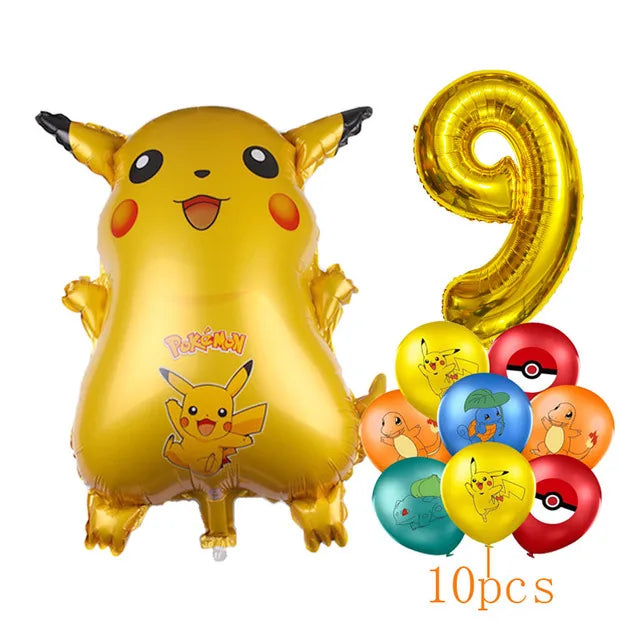 Pokémon Ballonnen Set met Pikachu, Squirtle en Charmander