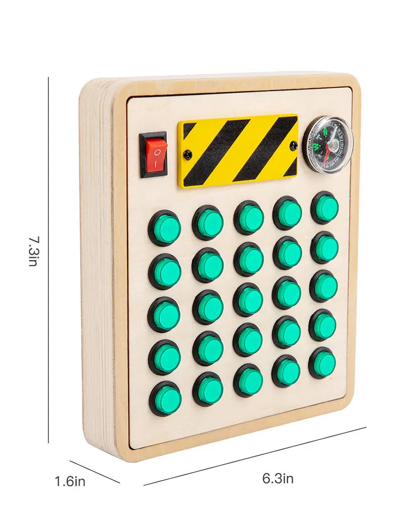 Houten Speelbord met LED Lichtschakelaars voor Kinderen 3-6 Jaar