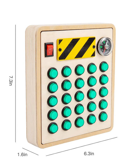 Houten Speelbord met LED Lichtschakelaars voor Kinderen 3-6 Jaar