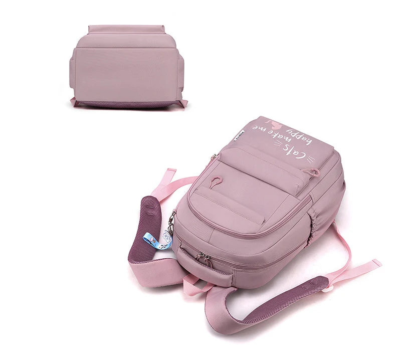 Roze Schooltas Rugzak voor Meisjes en Tieners