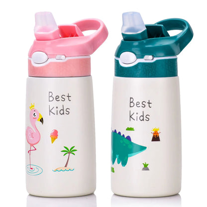 Kinder Thermosfles RVS 400ml met Tuitrietje en Handgreep