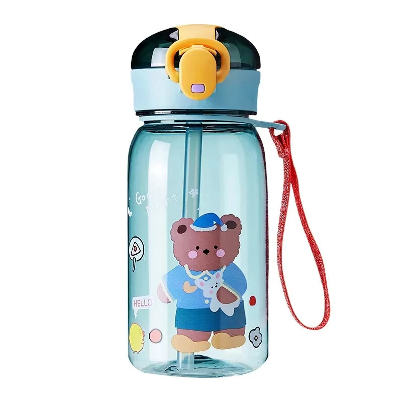 Kinder Drinkbeker Teddybeer met Rietje en Handig Draagkoord