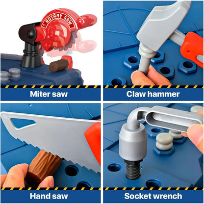 2-in-1 Kinder Speelgoed Werkbank met Gereedschap Set