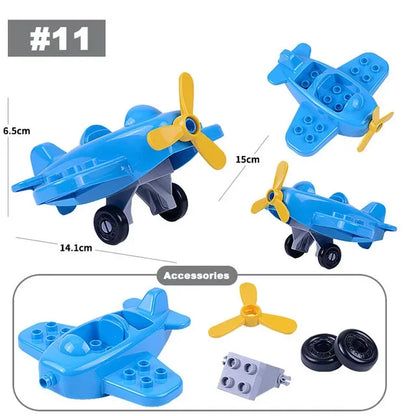 Voertuigen set voor grote bouwstenen – Compatibel met Duplo®
