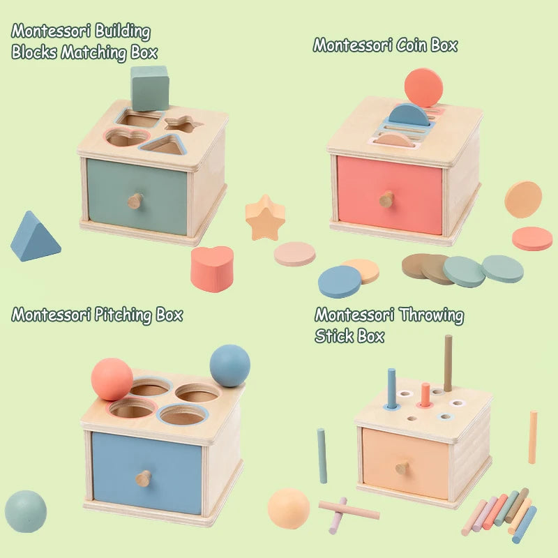 Montessori Object Permanent Box voor Fijne Motoriek