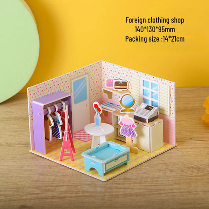 3D Papieren Puzzel – Educatief Bouwpakket Koffiehuis voor Kinderen
