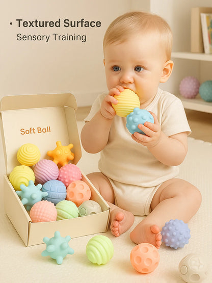 Set van 6 Baby Sensorische Ballen – Bijt- en Ontwikkelingsspeelgoed