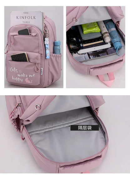 Roze Schooltas Rugzak voor Meisjes en Tieners