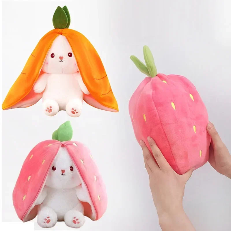 Pluche Konijn Knuffel Aardbei of Wortel 25 cm