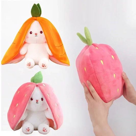Pluche Konijn Knuffel Aardbei of Wortel 25 cm