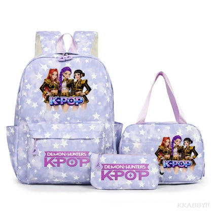 KPop Demon Hunters Schooltas met Lunchtas – Kleurrijk