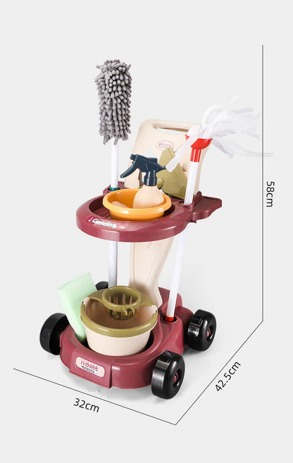 Simulatie Schoonmaakset met Wagen voor Kinderen