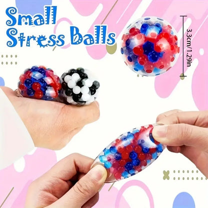 6 Mini Squishy Stressballen – Regenboog Kleuren voor Ontspanning