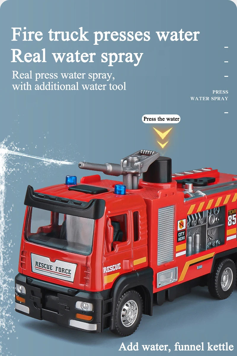 Speelgoed Brandweerwagen met Waterstraal, Licht en Geluid