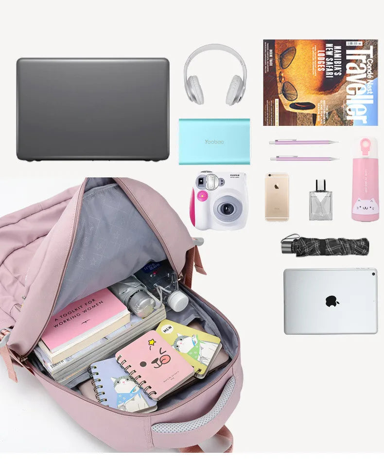 Roze Schooltas Rugzak voor Meisjes en Tieners