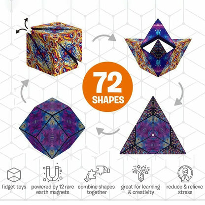 Veranderlijke Magnetische Kubus – 3D Puzzel en Anti-stress Speelgoed
