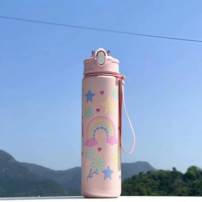 Lekvrije Dinosaurus Waterfles 750ml met Rietje voor Kinderen