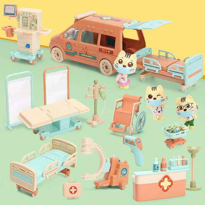 Dierenarts Speelset met Ambulance en Zorgfiguren