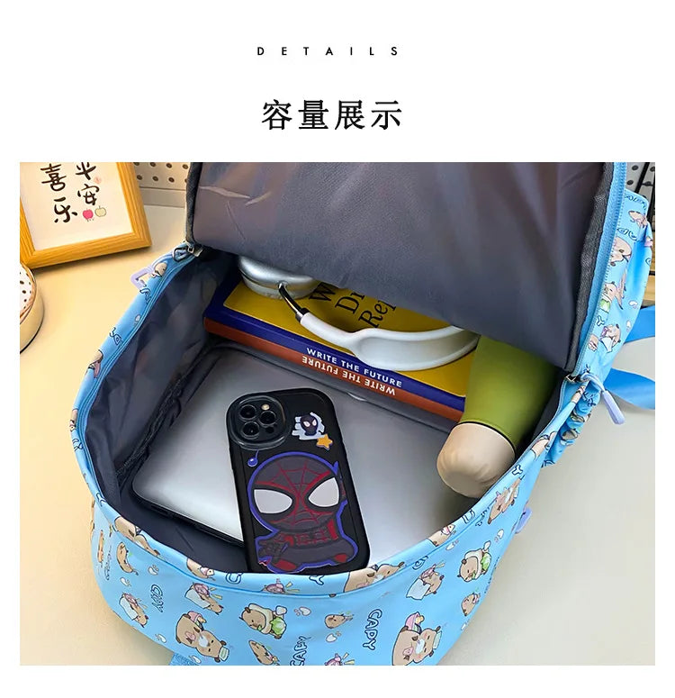 Ruime Capybara Rugzak van Nylon – Ideaal als Schooltas