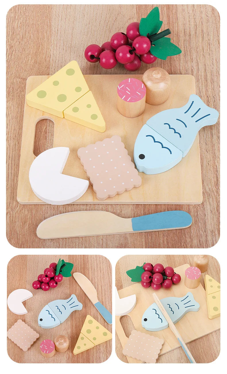 Houten Speelgoed Eten Snijset voor Kinderkeuken (3-6 jaar)