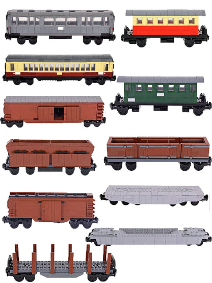 Bouwblokken Stoomtrein met Wagons - Compatibel met LEGO®