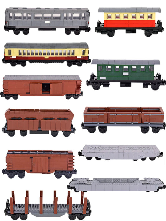 Bouwblokken Stoomtrein met Wagons – Compatibel met LEGO®