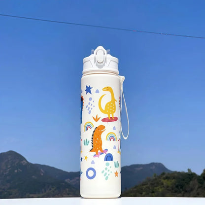 Lekvrije Dinosaurus Waterfles 750ml met Rietje voor Kinderen