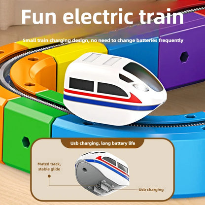 Elektrische Treinbaan met Magnetische Bouwblokken voor Kinderen