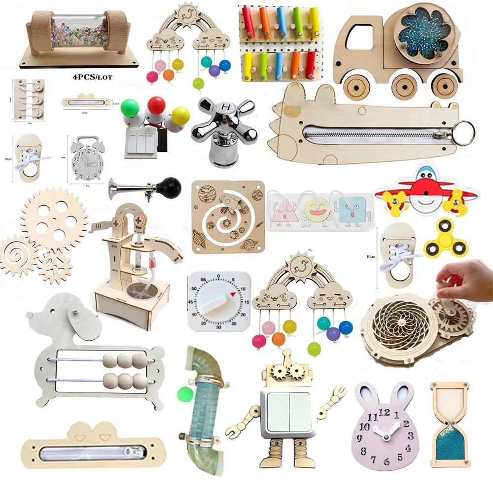 Montessori Busy Board Onderdelen voor Zelfbouw | Educatieve Accessoires