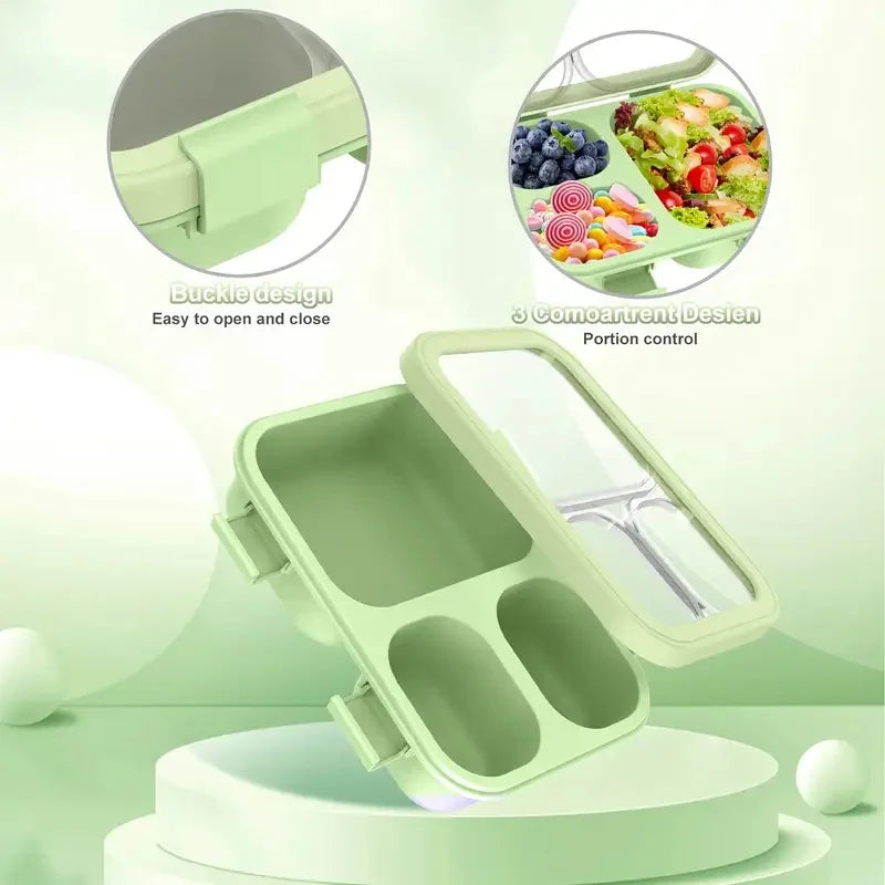 Lekdichte Bento Lunchbox met Handvat - Stapelbaar Siliconen