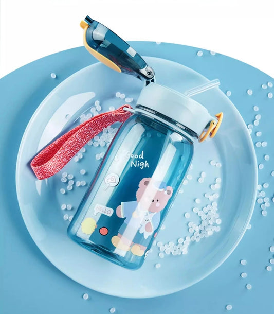 Kinder Drinkbeker Teddybeer met Rietje en Handig Draagkoord
