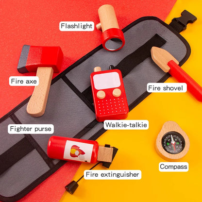Houten Brandweer Heuptas Speelset voor Kinderen (3-6 Jaar)