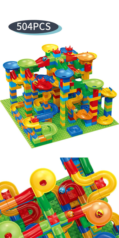 Knikkerbaan bouwset – Compatibel met bouwstenen (creatief speelplezier)