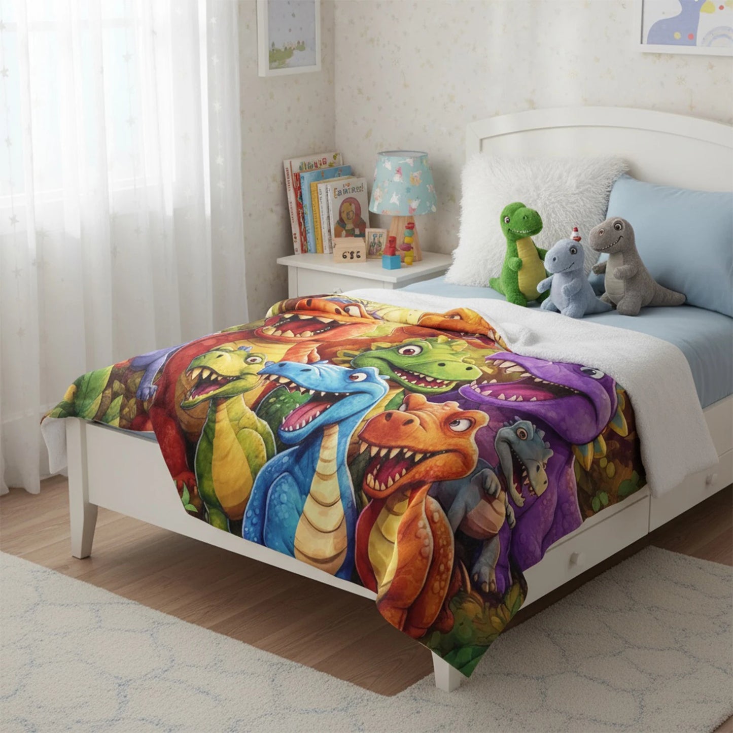 Flanellen Deken met Dinosaurusprint voor Kinderen en Woonkamer