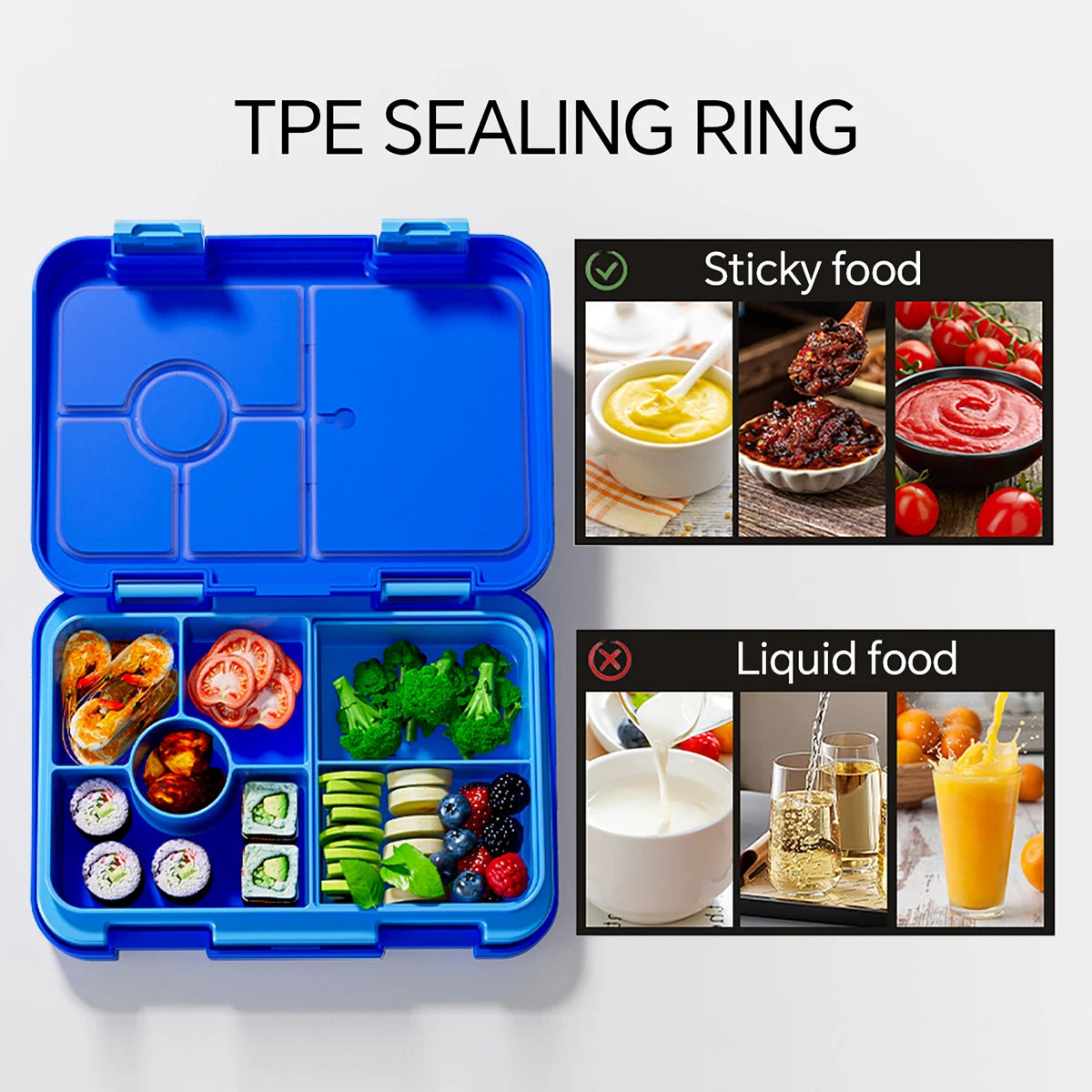 Lekdichte Lunchbox met Vakken - Magnetronbestendig met Kerstprint