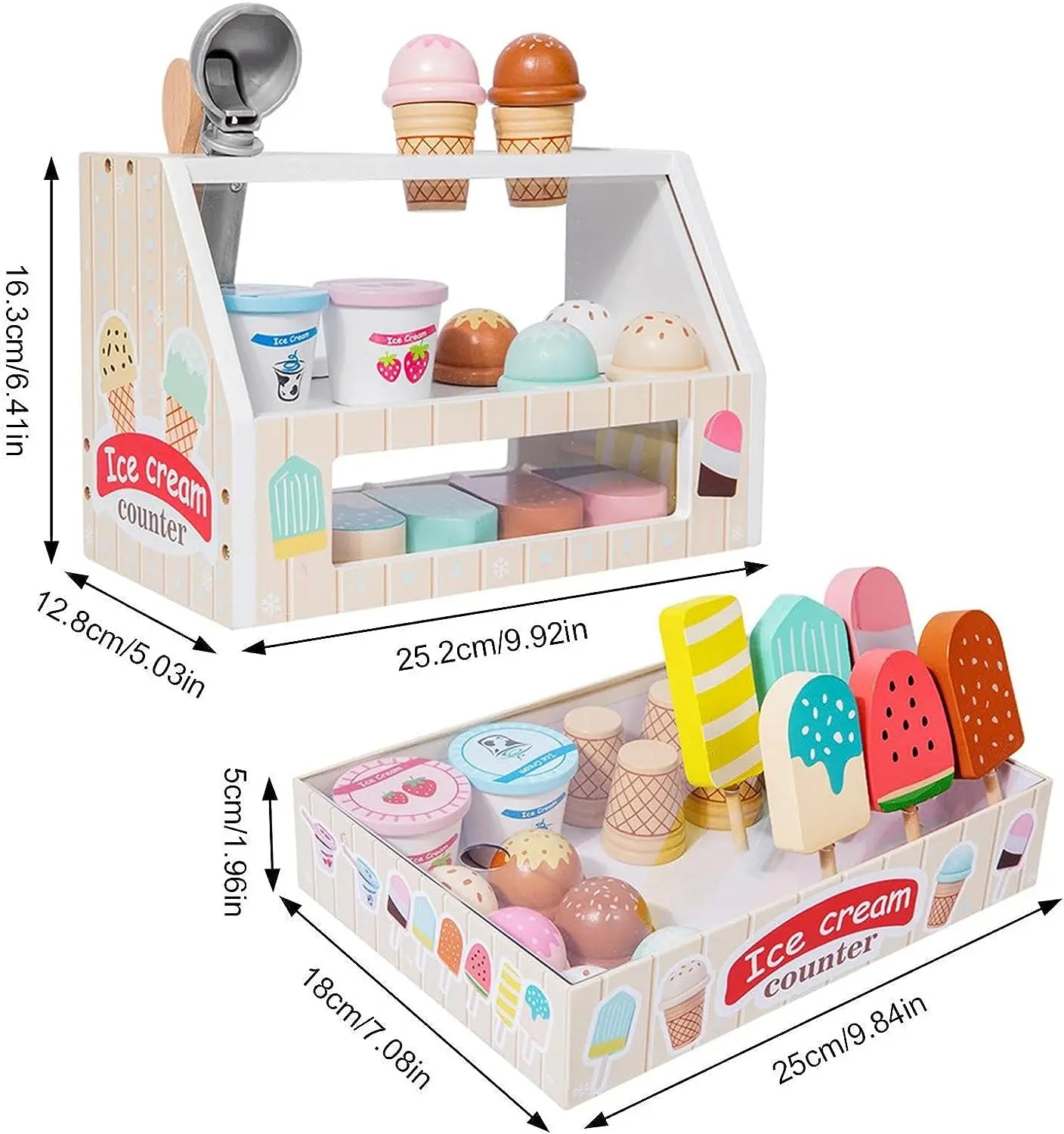 Houten IJsjes Speelgoed met Accessoires voor Kinderen