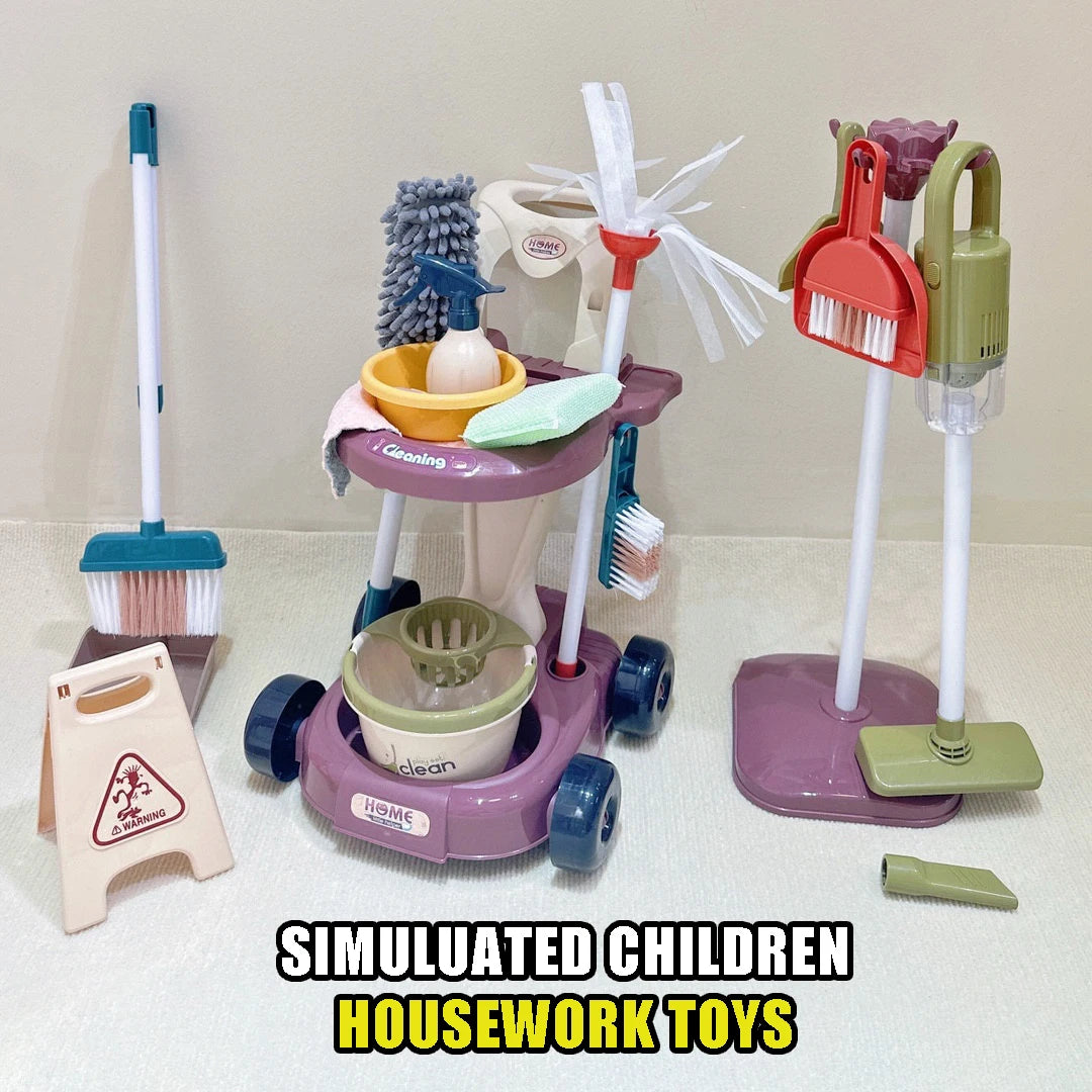 Simulatie Schoonmaakset met Wagen voor Kinderen