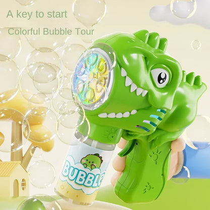 Automatische Dinosaurier Bellenblaas Machine met Licht en 6 Gaten