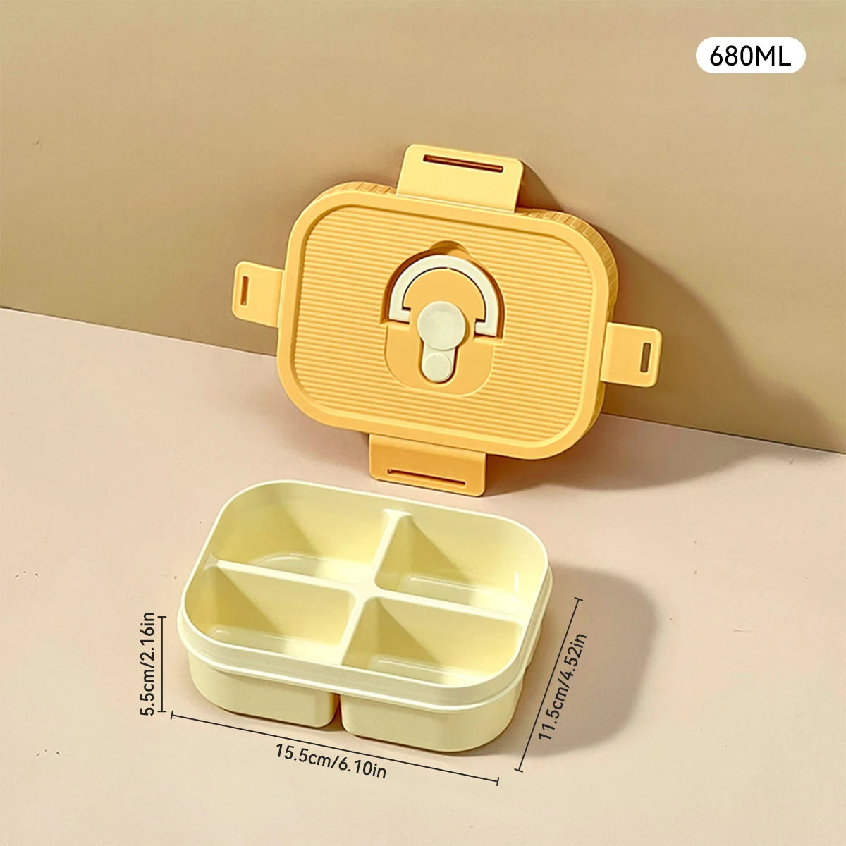 Draagbare Plastic Lunchbox met Vakken - Lekvrij & Magnetronbestendig voor Kinderen